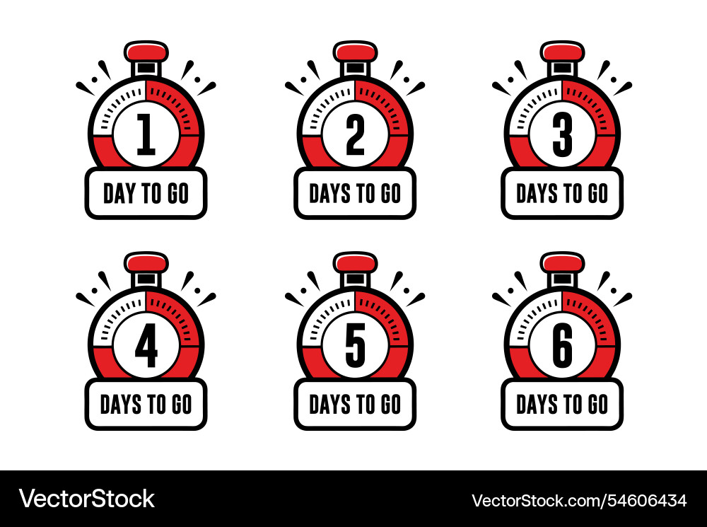 A set of countdown timer icon for black friday vector image