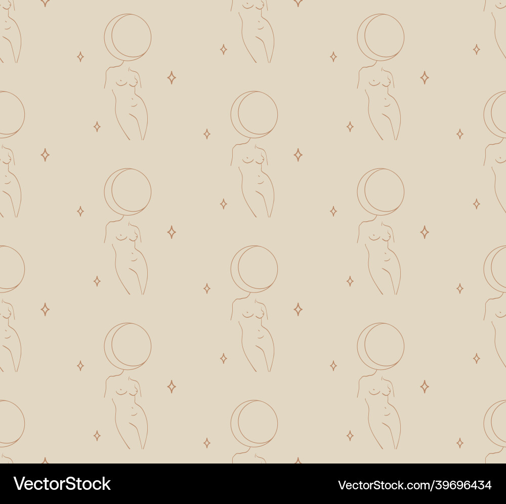 Abstract background seamless pattern color moon Vector Image