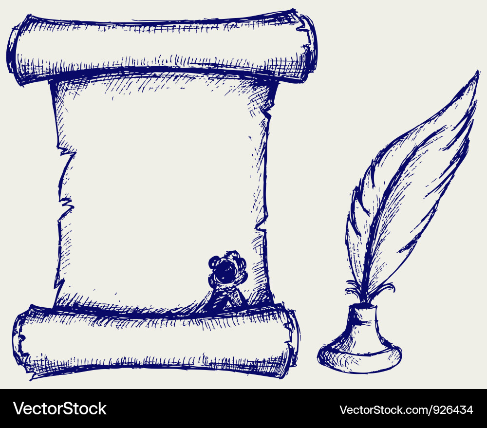 Antique Parchment Scroll Vector Image