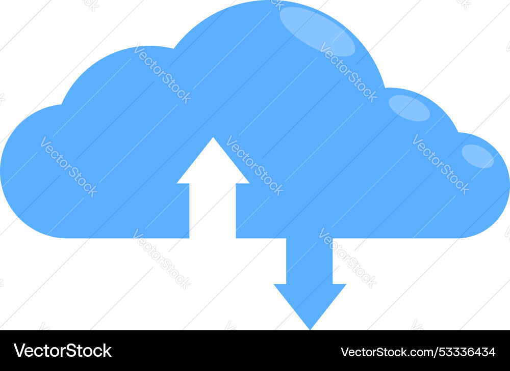 Blue cloud computing icon showing uploading Blue cloud computing icon showing uploading vector image