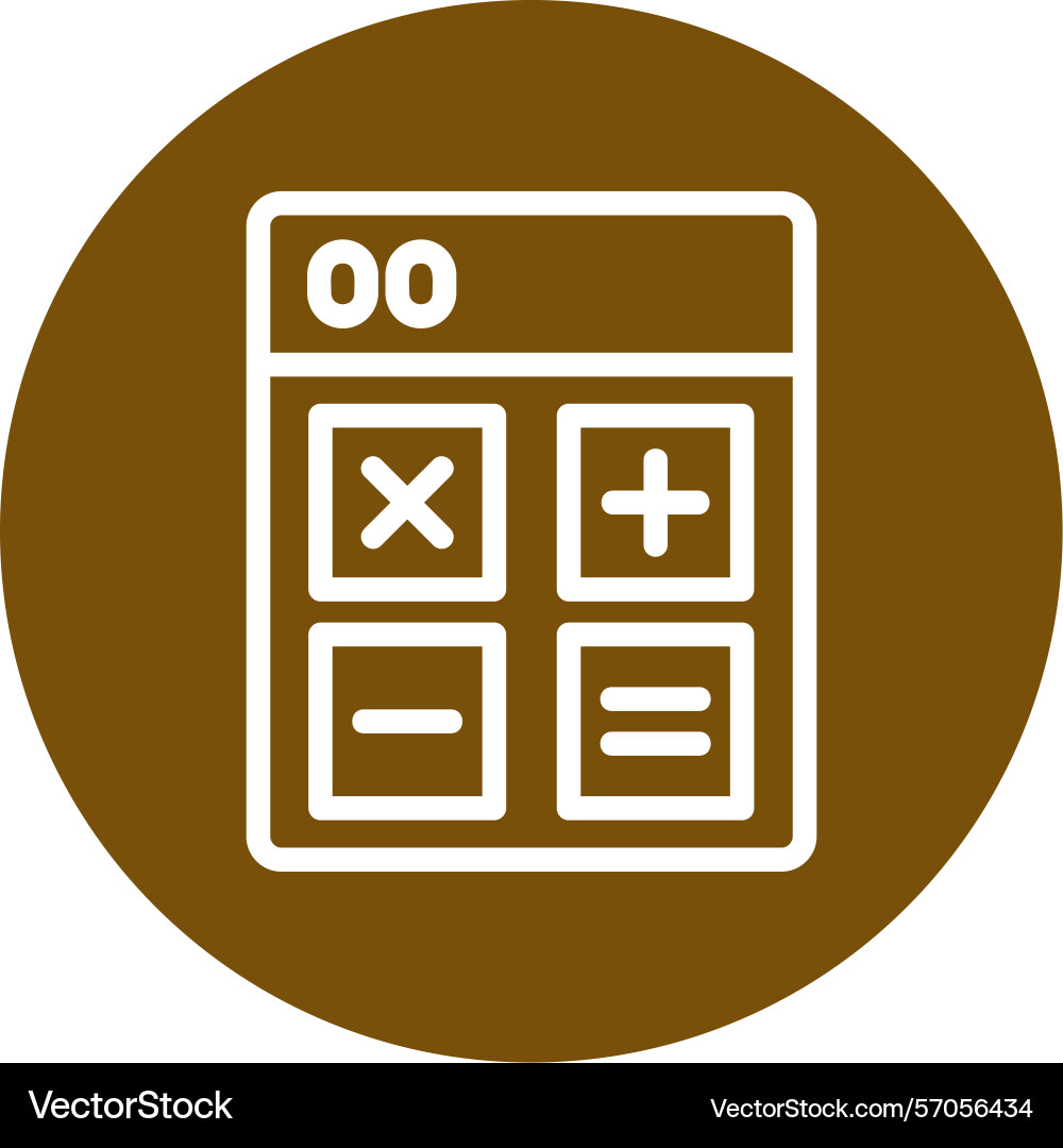 Calc line circle style icon design Vector Image