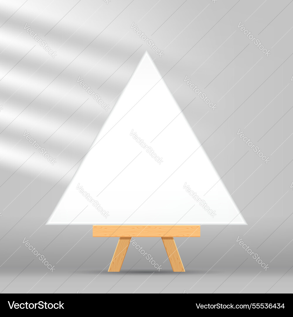 Canvas frame artistic triangle with easel for art Vector Image