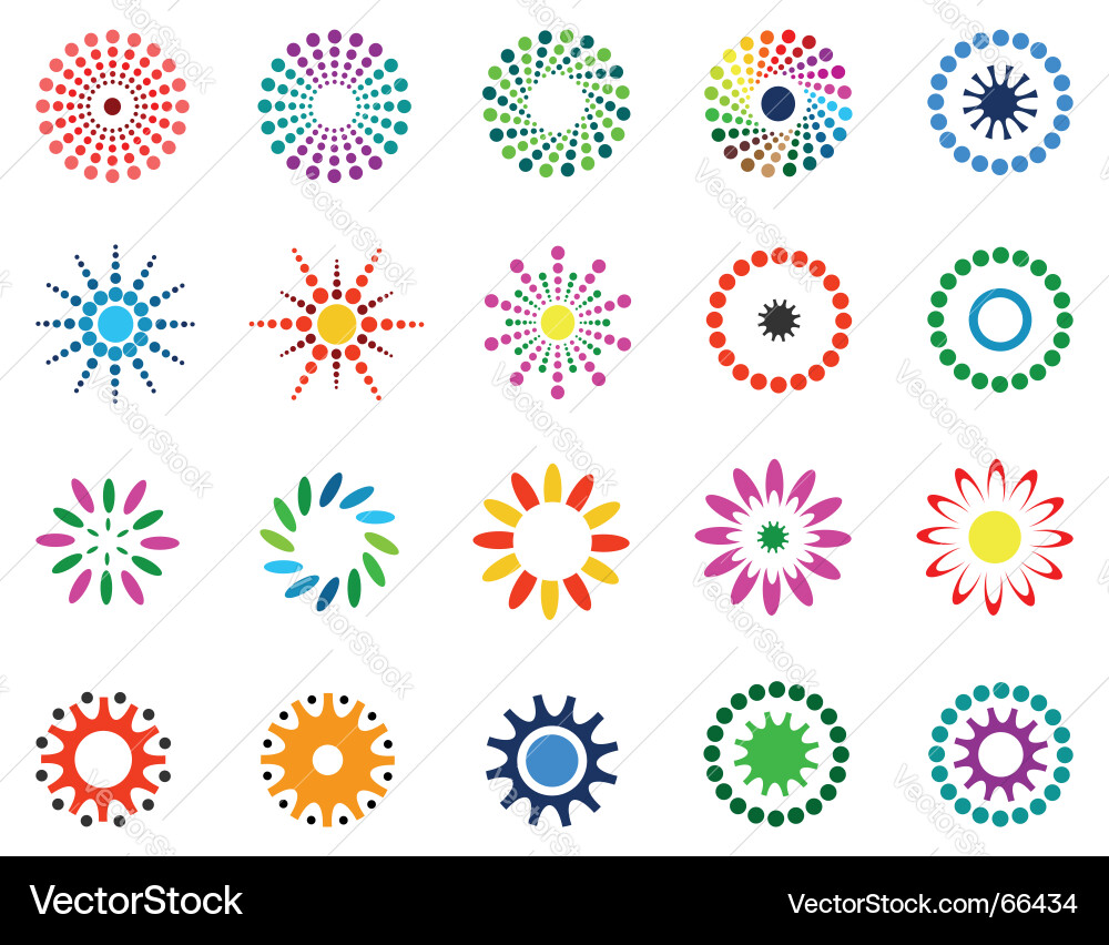 Colorful Circle Element Set vector image