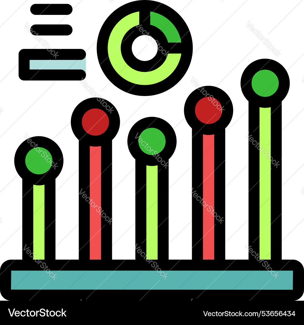 Colorful data driven chart showing market analysis Vector Image
