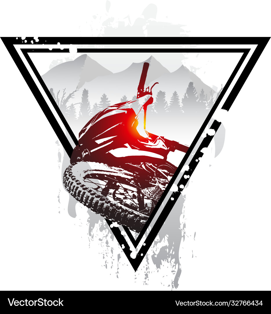 Downhill Mountain Bike Emblem Vector Image