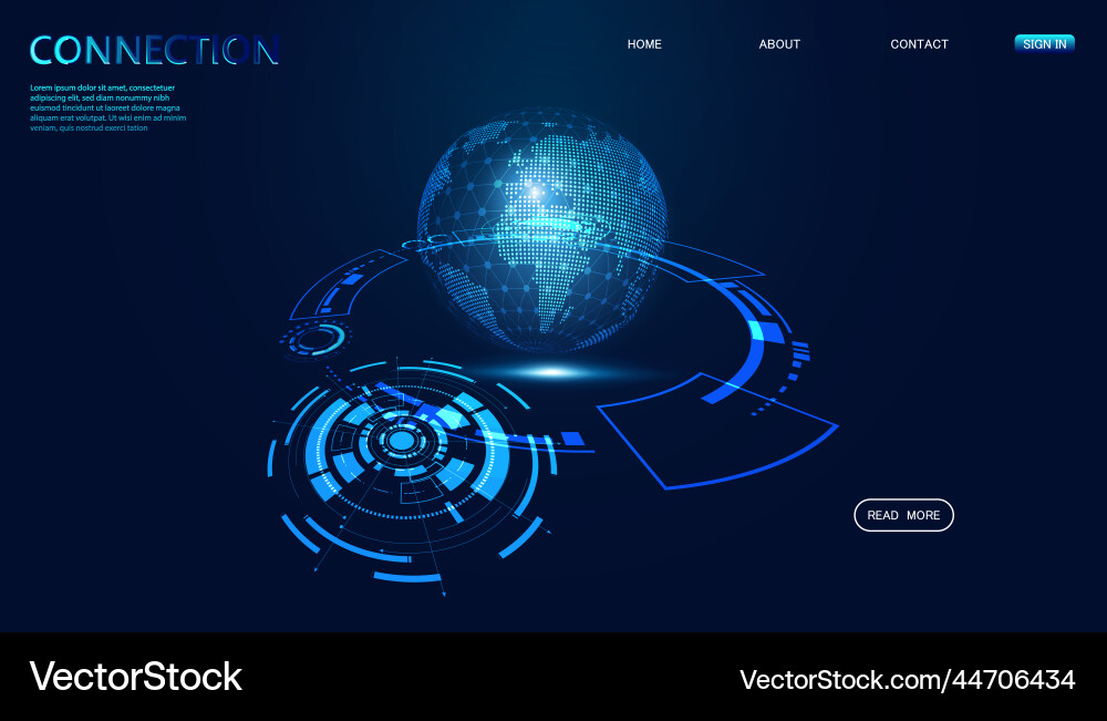 Global Network Connection - Futuristic Tech vector image