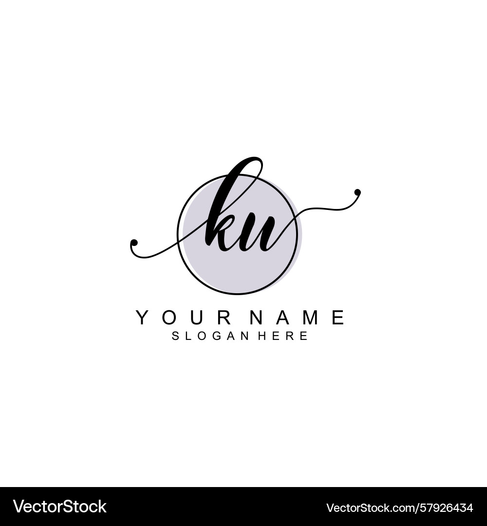 Handwriting logo concepts with initial ku Handwriting logo concepts with initial ku Vector Image
