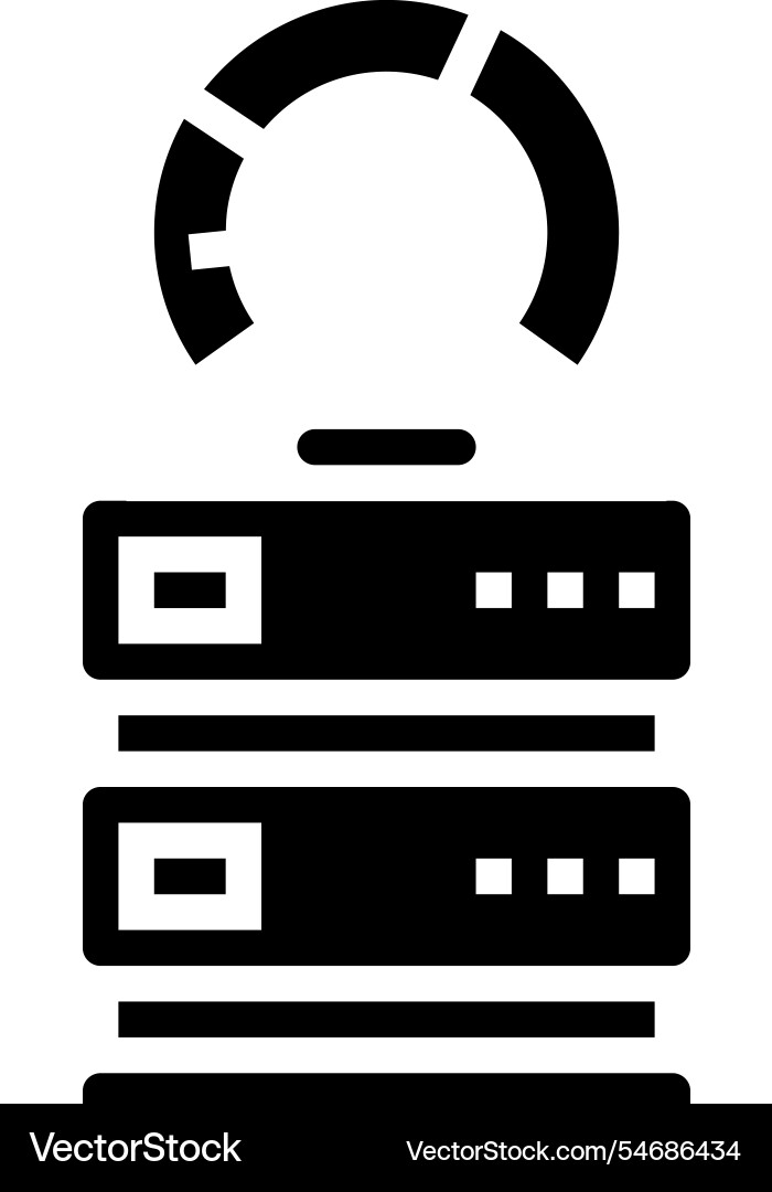 Power usage effectiveness meter glyph icon Power usage effectiveness meter glyph icon vector image