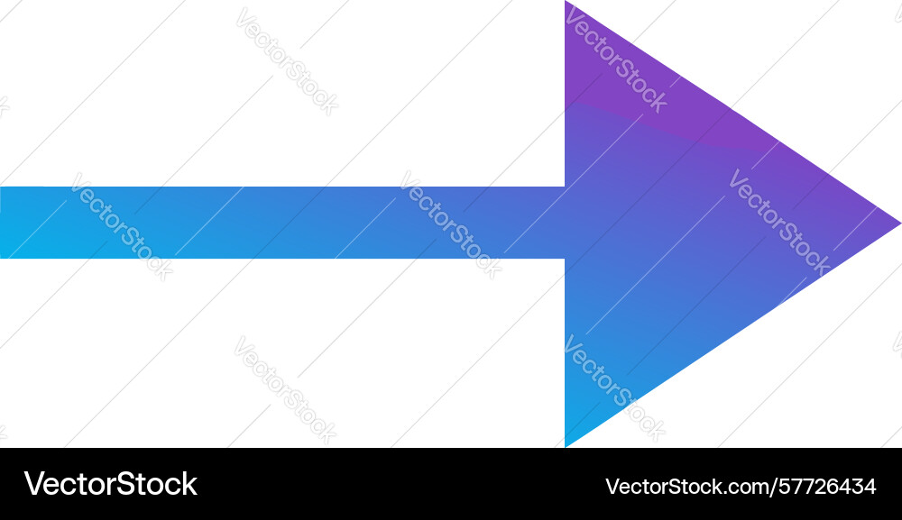 Simple gradient right arrow icon for direction vector image