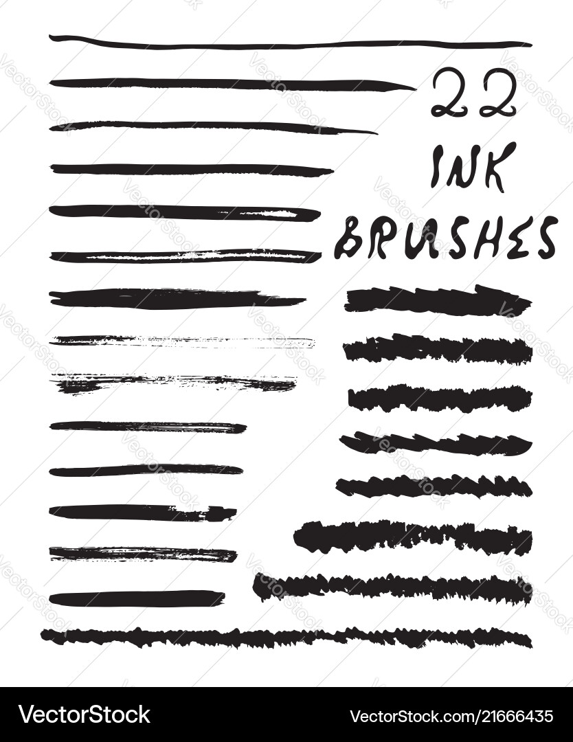 22 texture ink brushes 22 texture ink brushes vector image