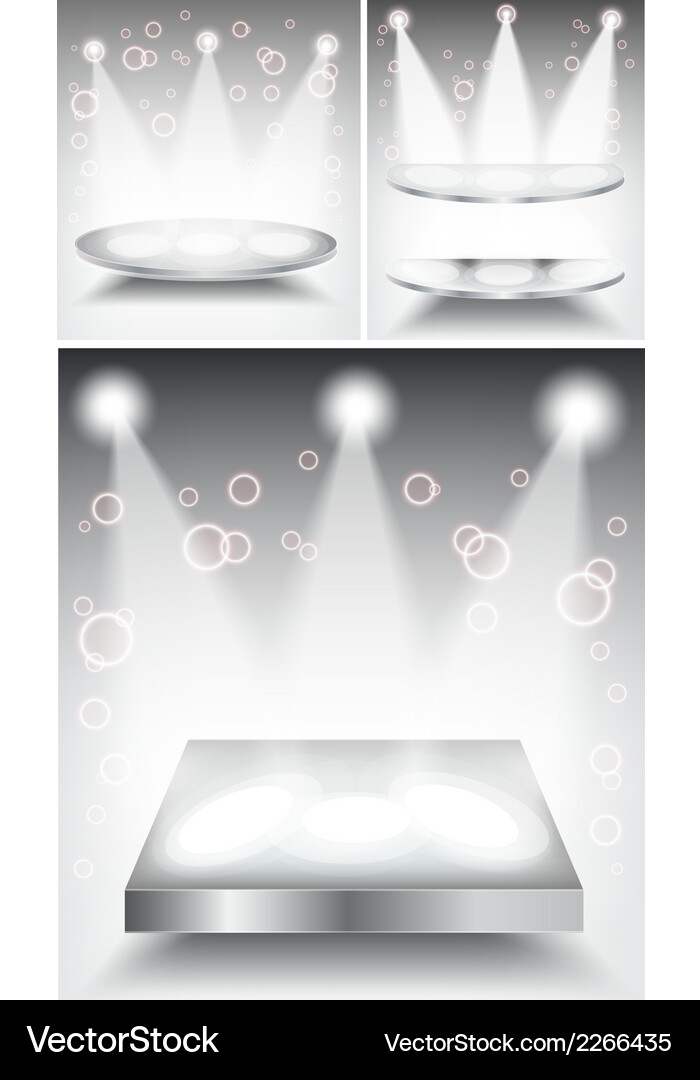 3d empty white podium with light Vector Image