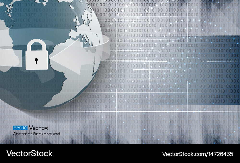 Abstract binary code and world 2 vector image