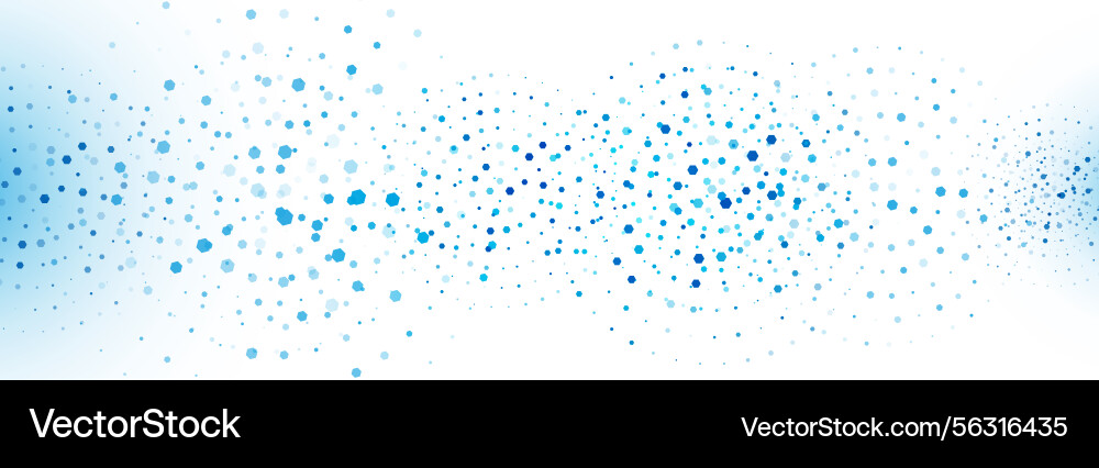 Blue gradient hexagonal dots pattern on white Blue gradient hexagonal dots pattern on white vector image