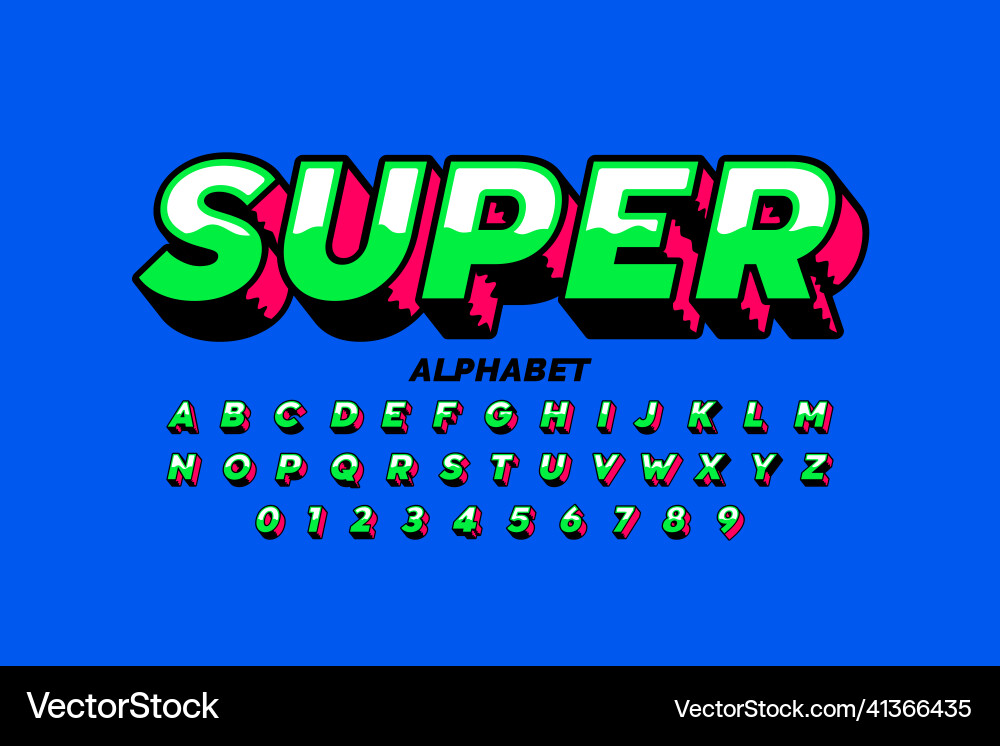 Comic Book Font - Bold Letters Vector Image