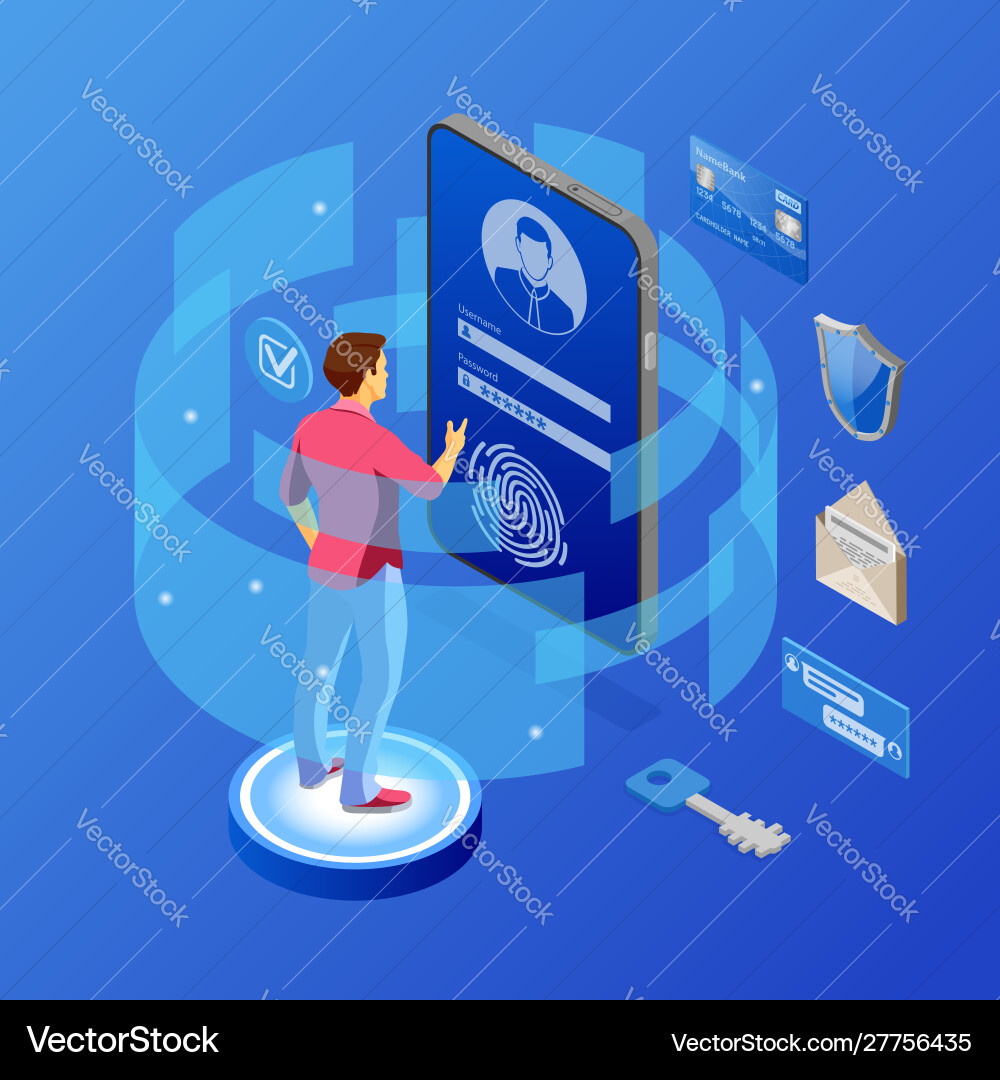 Computer internet and personal data security Computer internet and personal data security vector image