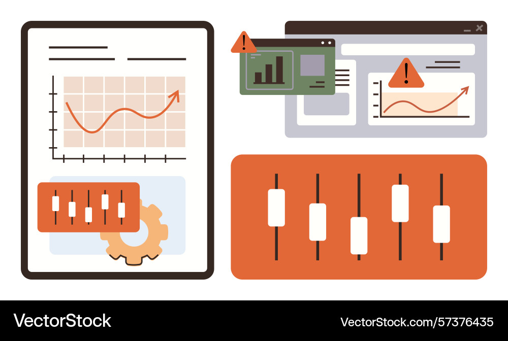 Data analytics tools with graphs adjustments Data analytics tools with graphs adjustments vector image