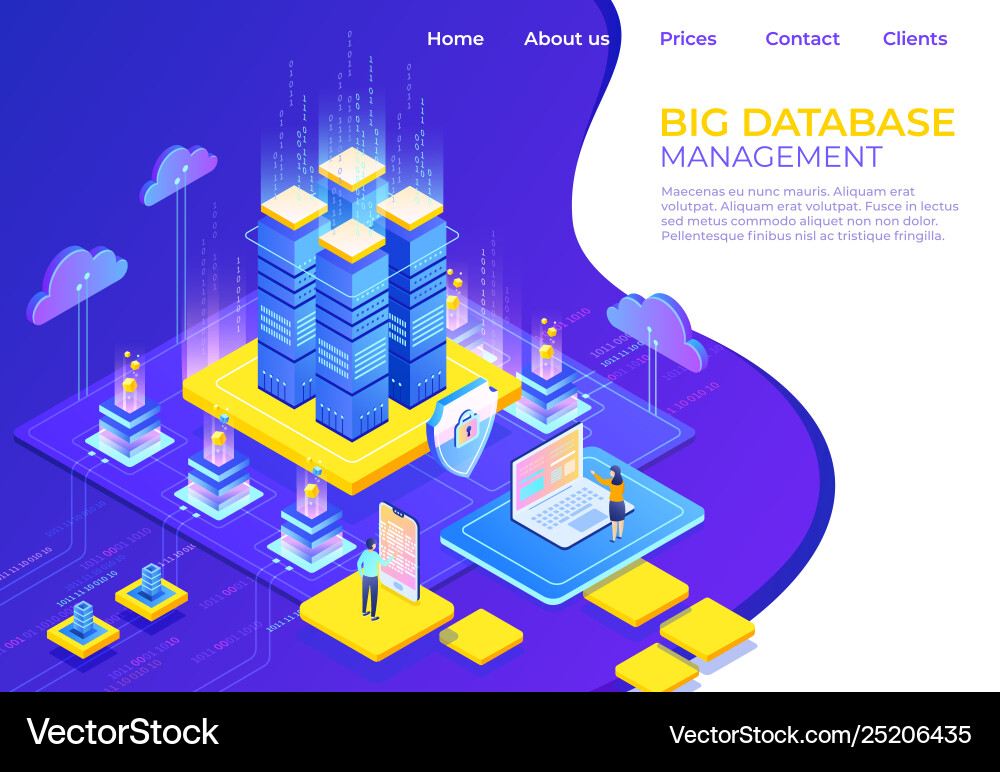 Database Server Isometric Concept vector image
