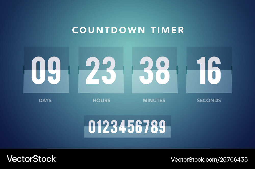 Flip Countdown Timer – Digital Clock vector image