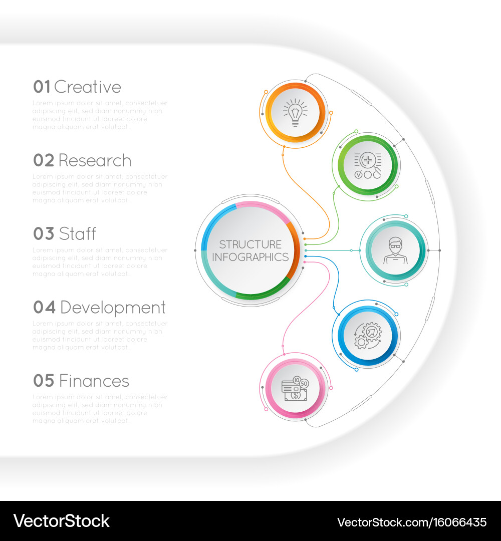 Infographics template with a five structure vector image