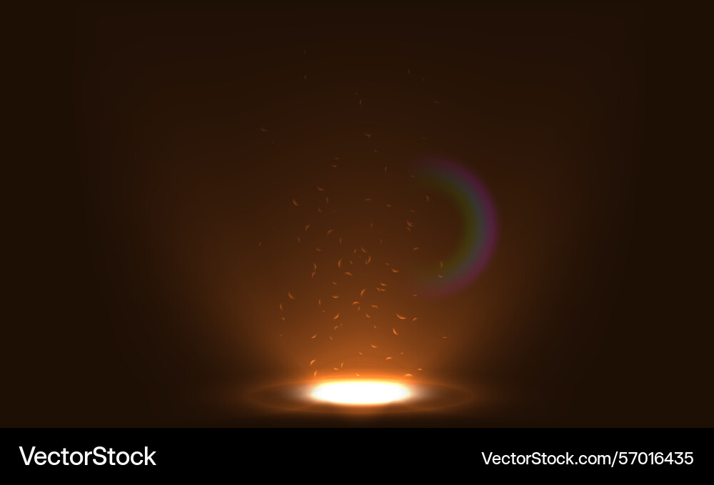 Mystical glowing circle with spark particles Mystical glowing circle with spark particles Vector Image