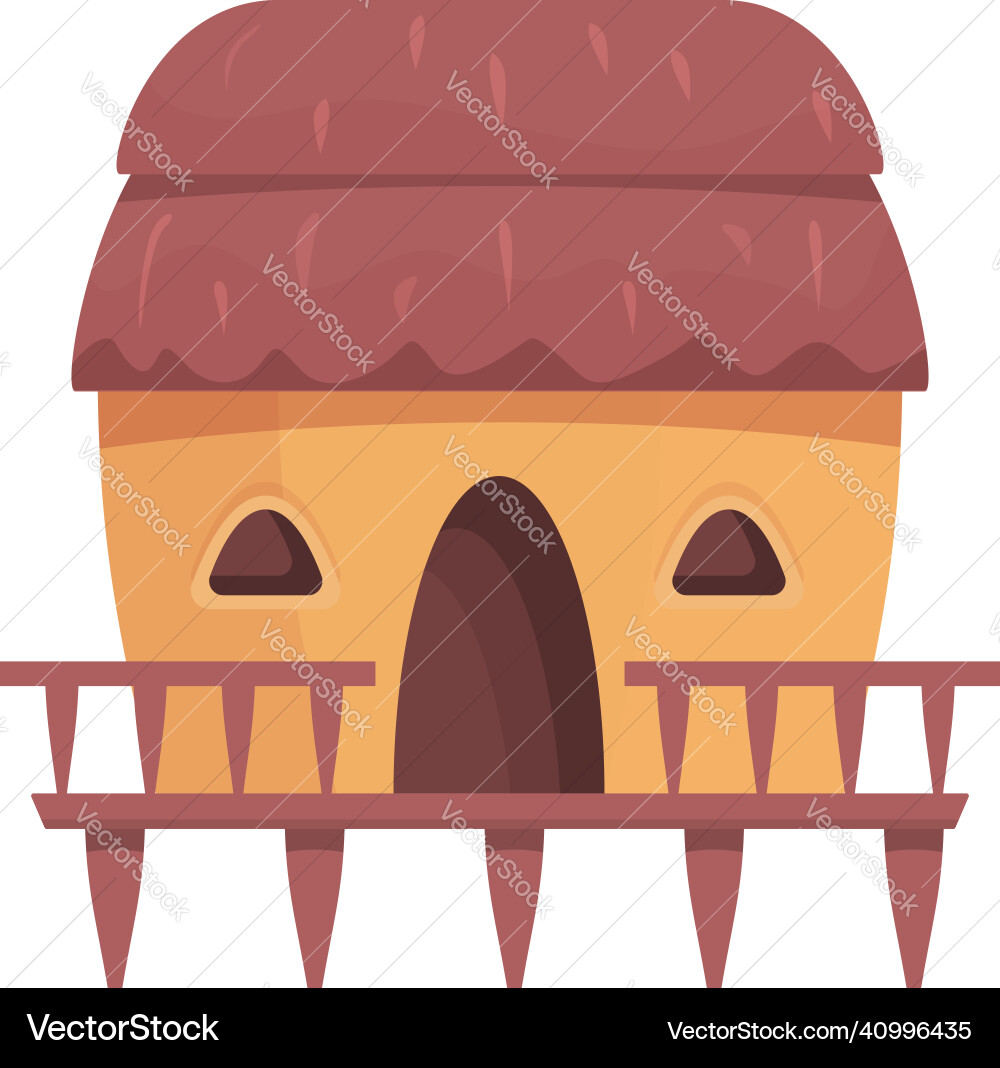 Ocean Bungalow Ikone Cartoon Sommer Ferienhaus Ocean Bungalow Ikone Cartoon Sommer Ferienhaus vektorbild