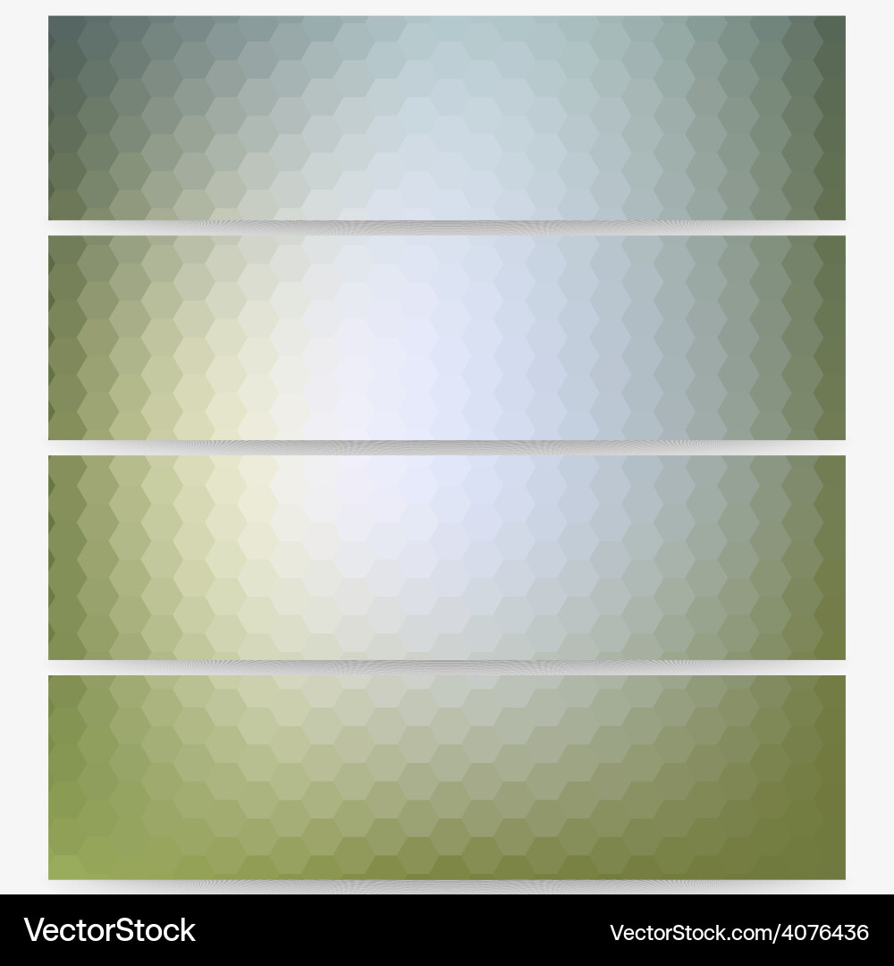 Abstract hexagonal headers set blurred design Vector Image