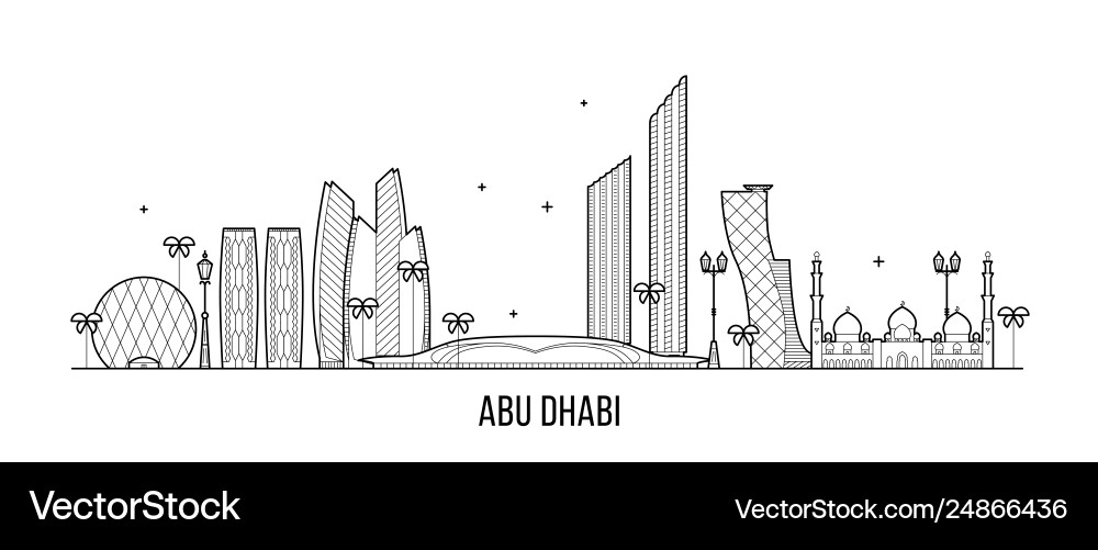 Abu dhabi Skyline vereint arabische Emirate uae Abu dhabi Skyline vereint arabische Emirate uae vektorbild
