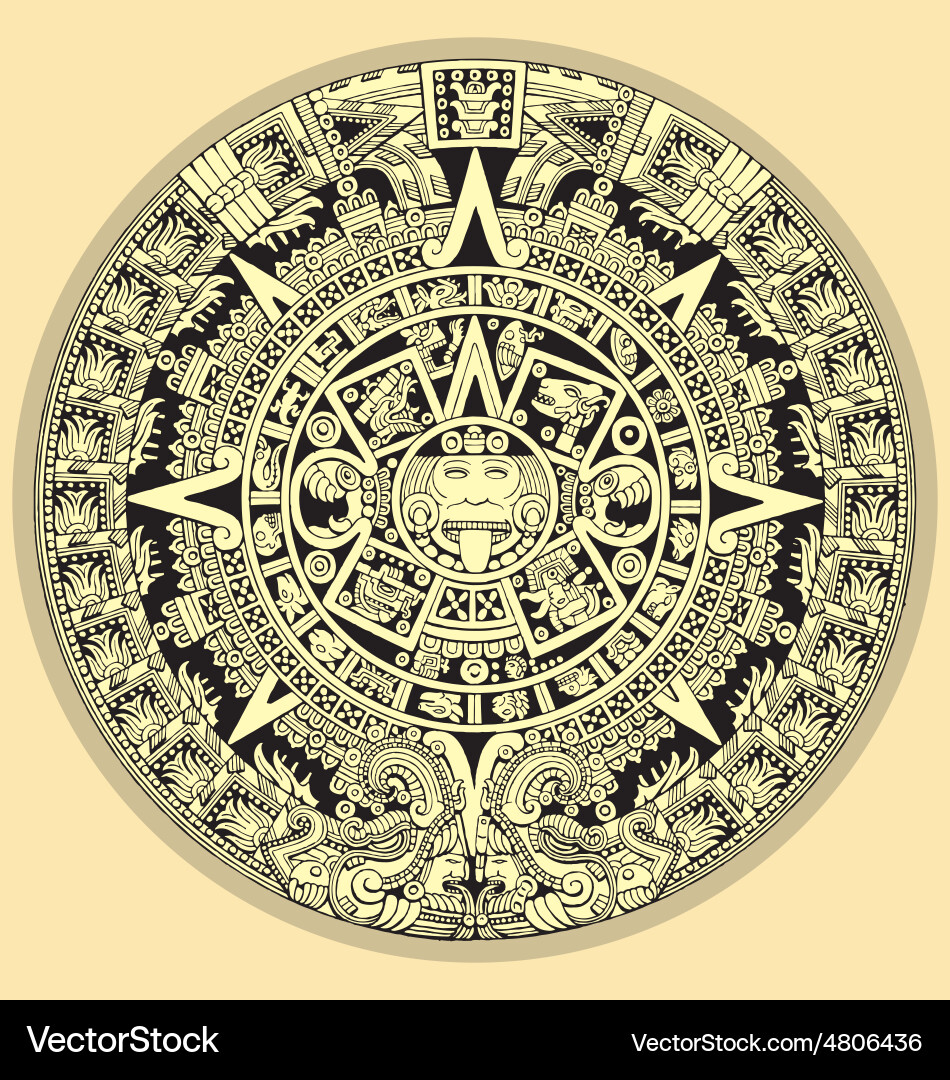 Aztec calendar vector image