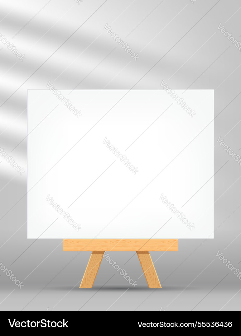 Canvas frame artistic rectangle with easel Vector Image