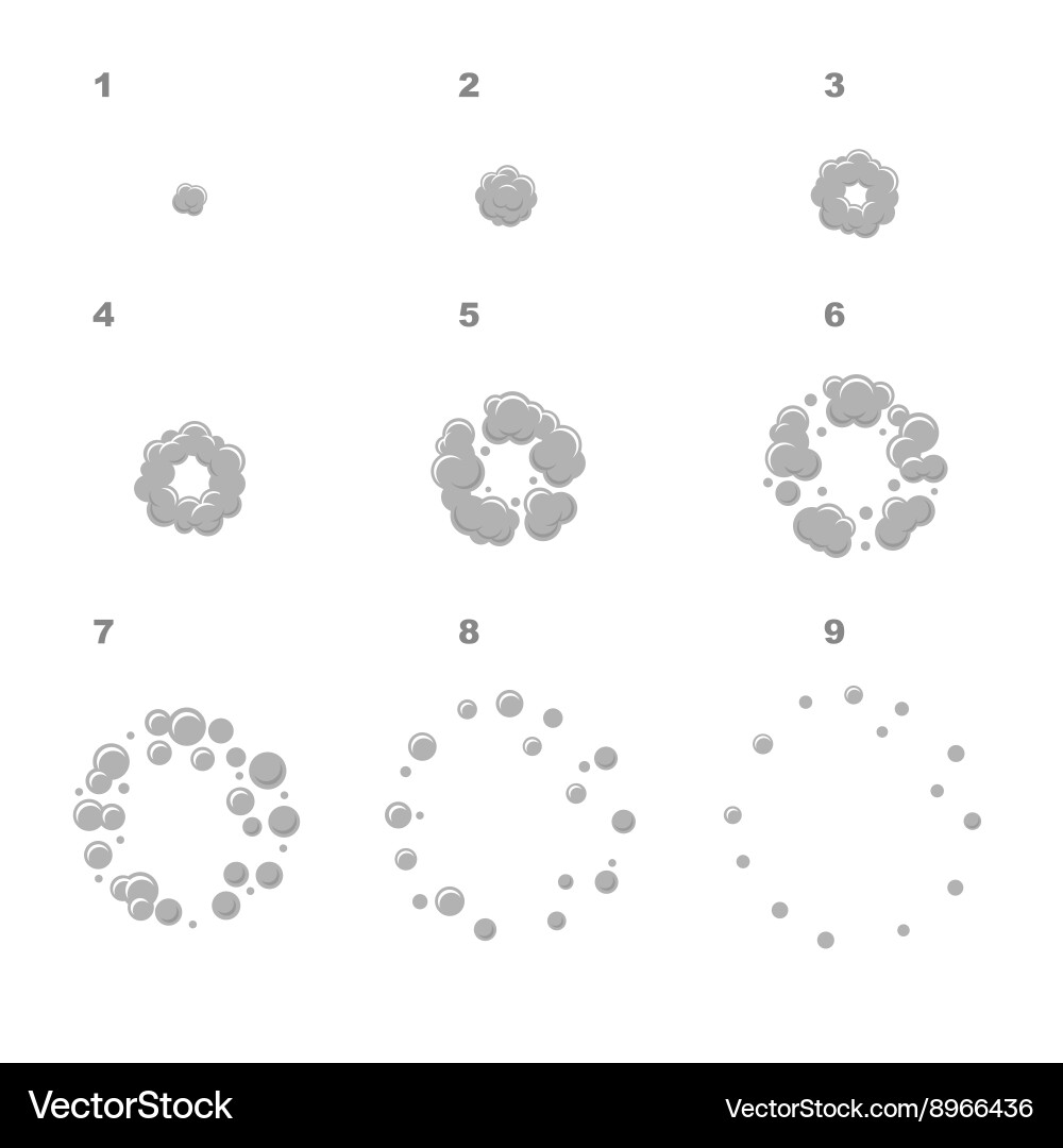 Explode animation sequence cartoon explosion vector image