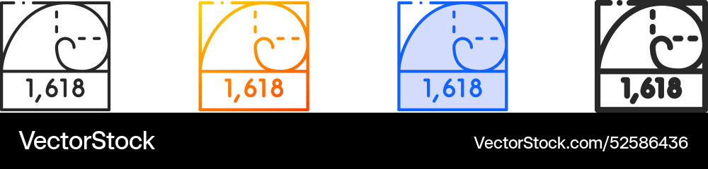Fibonacci iconthin linear gradient blue stroke Fibonacci iconthin linear gradient blue stroke vector image