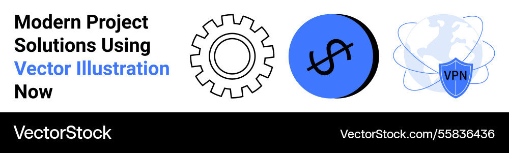 Gear Dollar Symbol und Vpn Schild repräsentiert Gear Dollar Symbol und Vpn Schild repräsentiert vektorbild