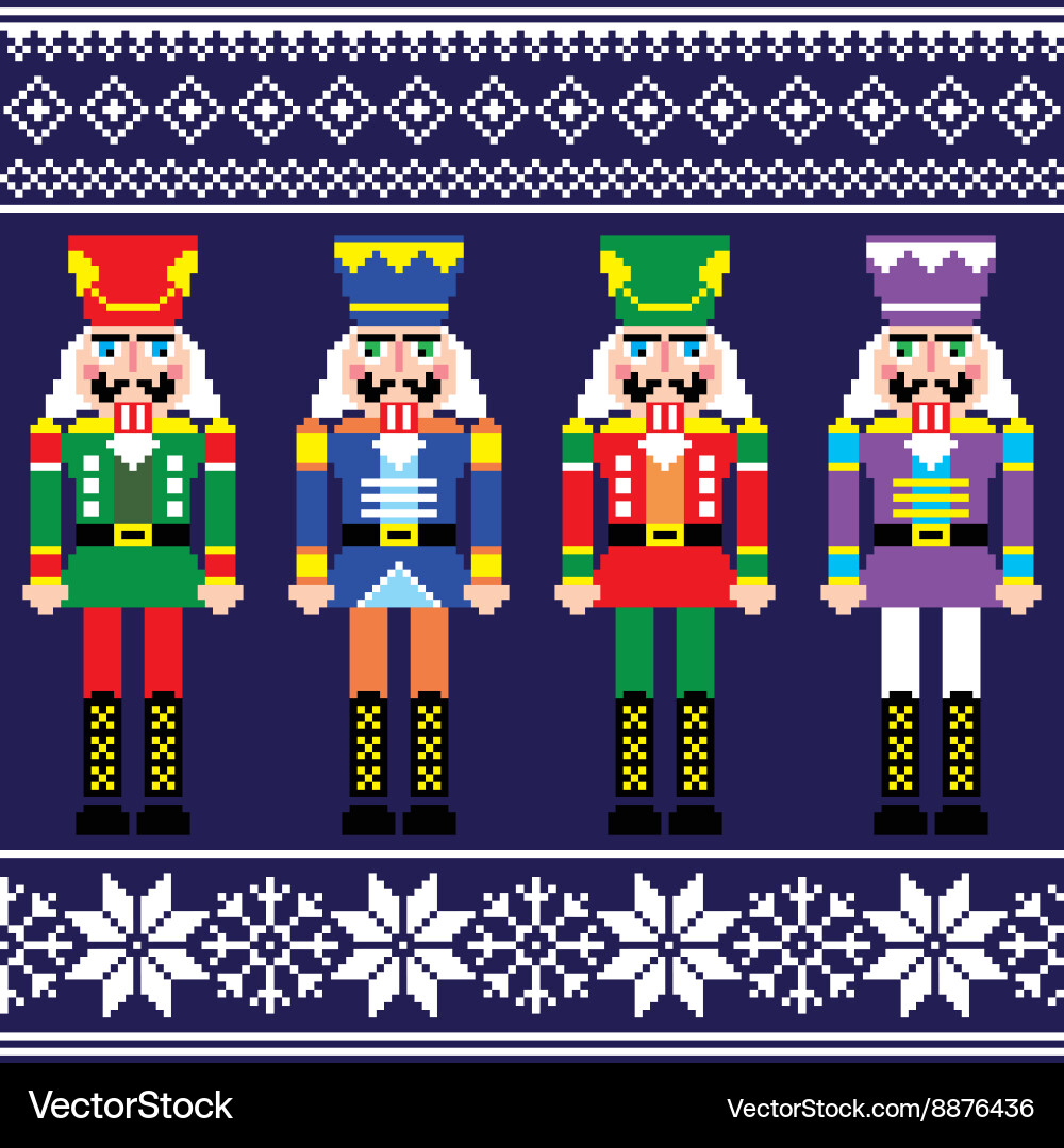 Nutcracker Christmas Seamless Pattern vector image