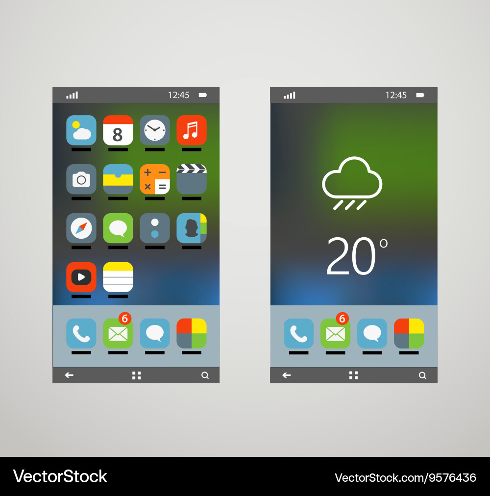 Smartphones with App Interfaces vector image