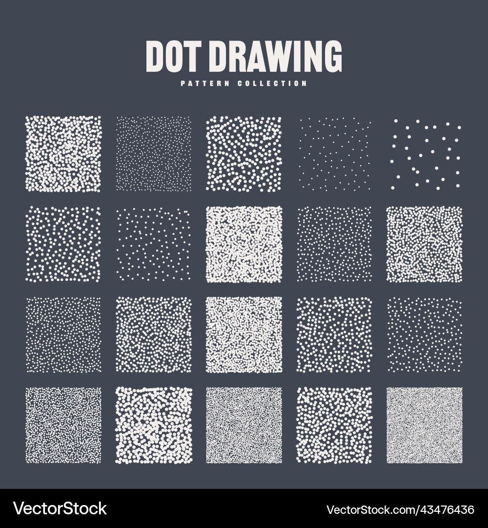 Square shaped dotted objects stipple elements Square shaped dotted objects stipple elements vector image
