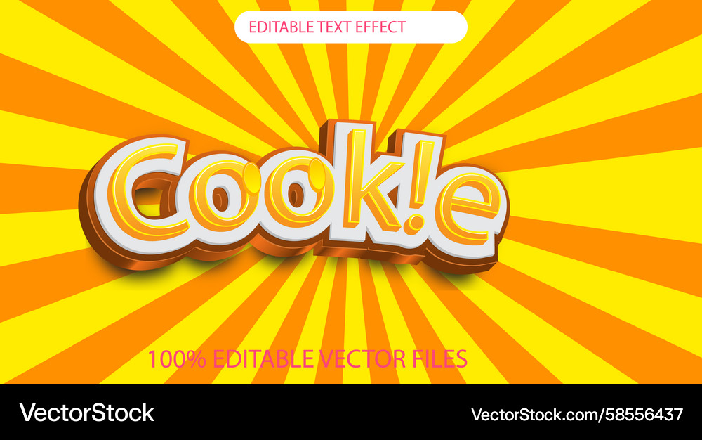 3D Cookie Text Effect Vector Image