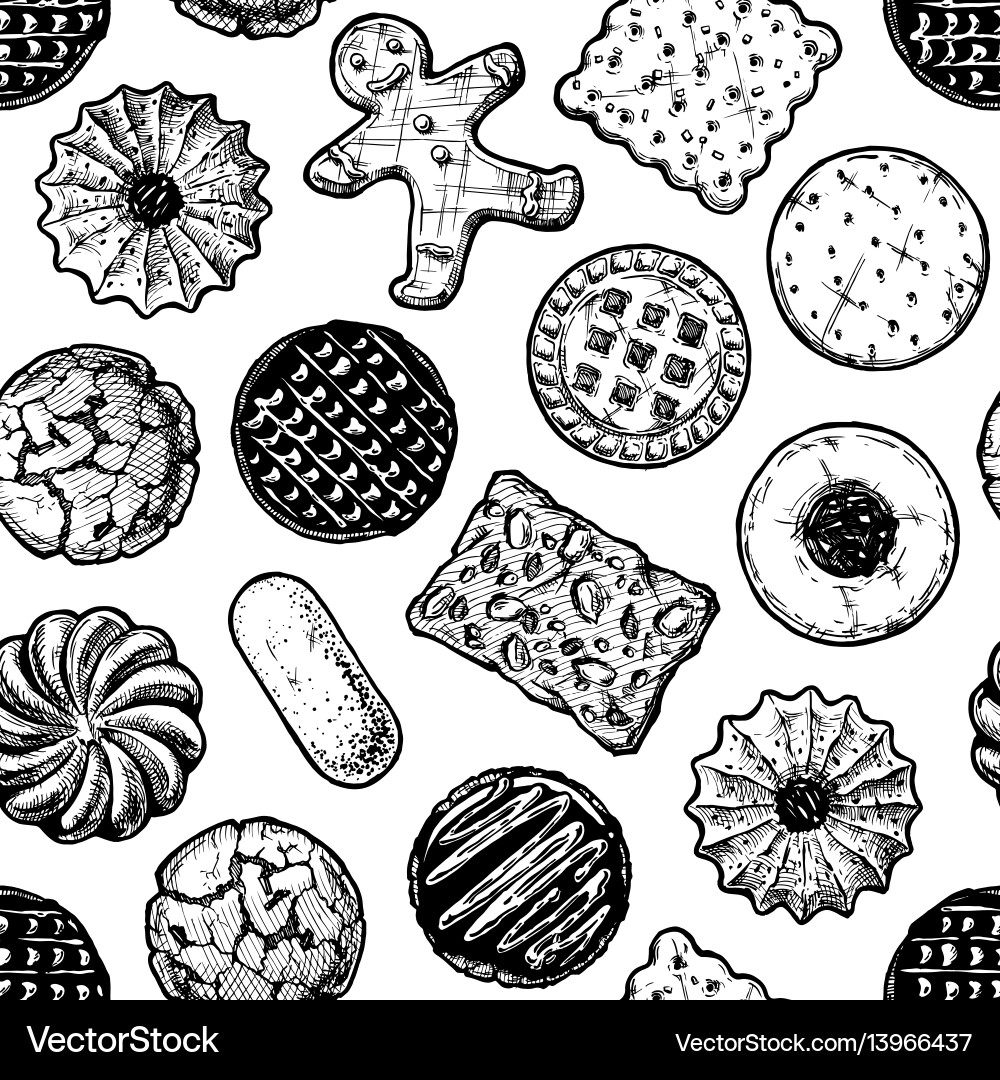 Antique Cookie Pattern vector image