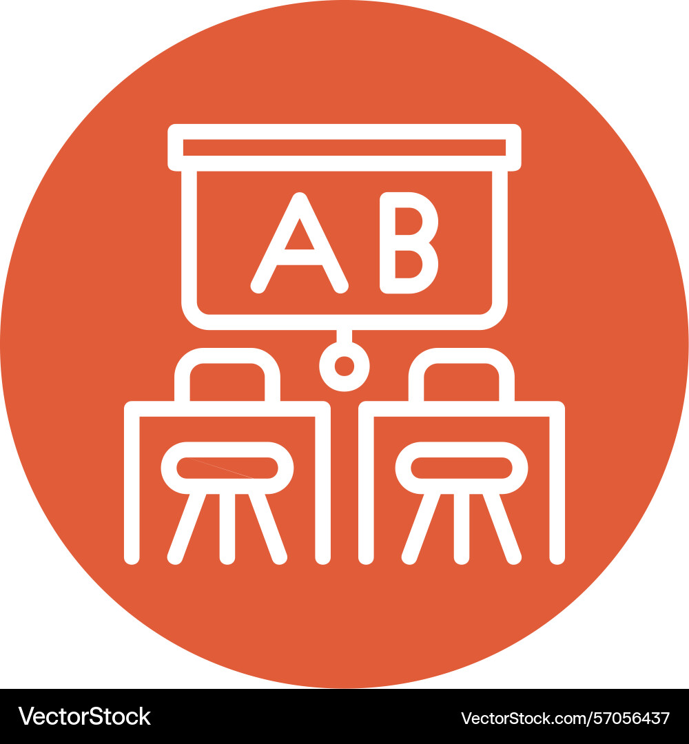 Classroom line circle style icon design Vector Image