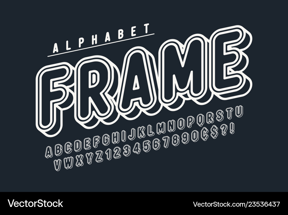 Comical linear font design colorful alphabet Comical linear font design colorful alphabet vector image