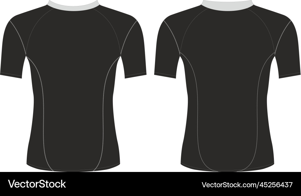 Compression Rash Guard Template vector image