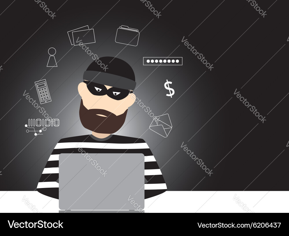 Computer hacker design vector image