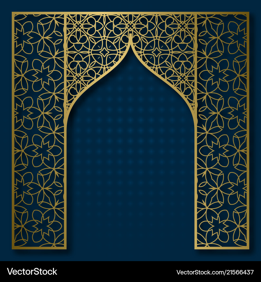 Golden Arched Frame Background vector image