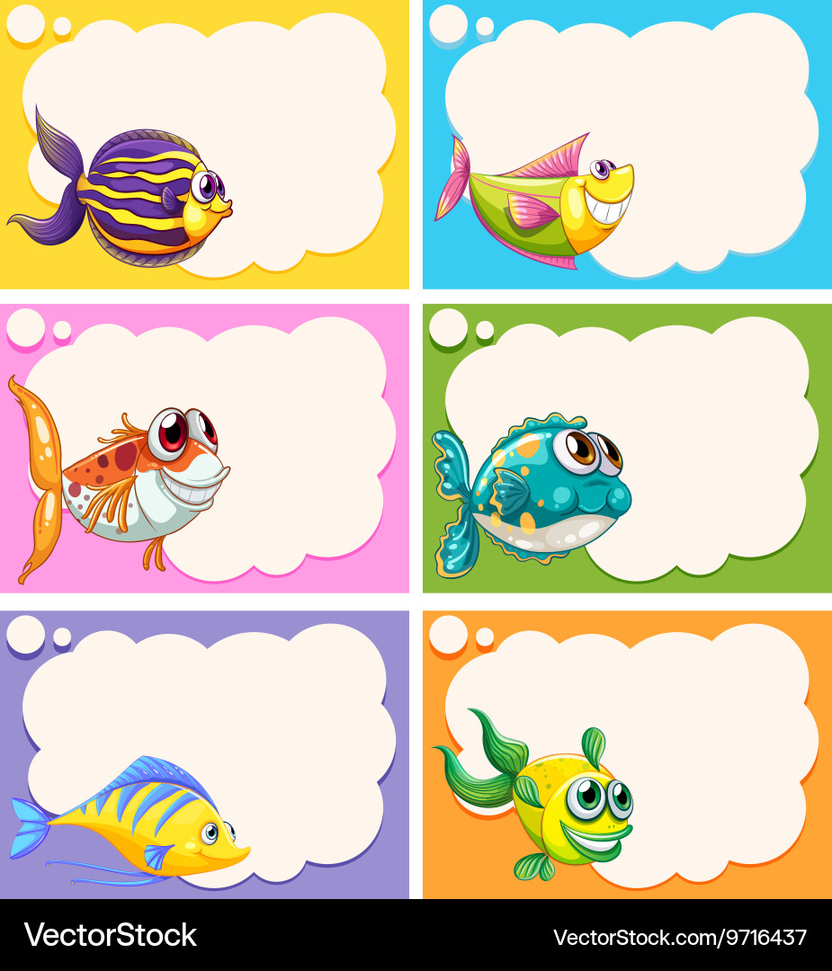 Label design with fancy fish vector image