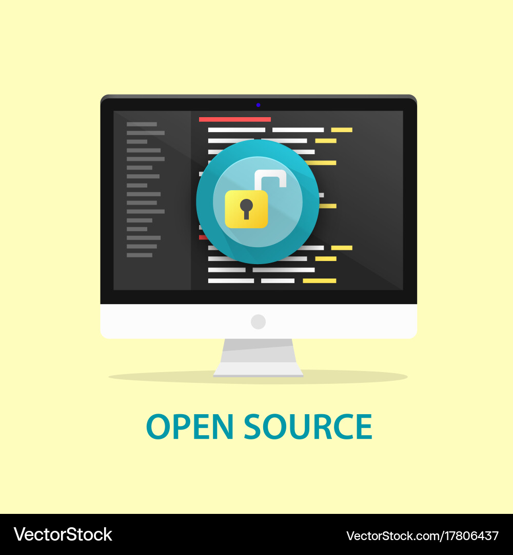 Quellcode-Computerprogrammierung öffnen vektorbild