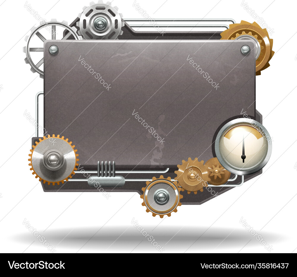Steampunk Gear Frame Royalty Free Vector Image