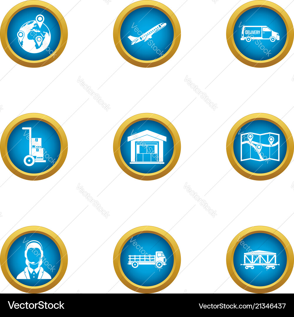 Storage room icons set flat style Storage room icons set flat style vector image