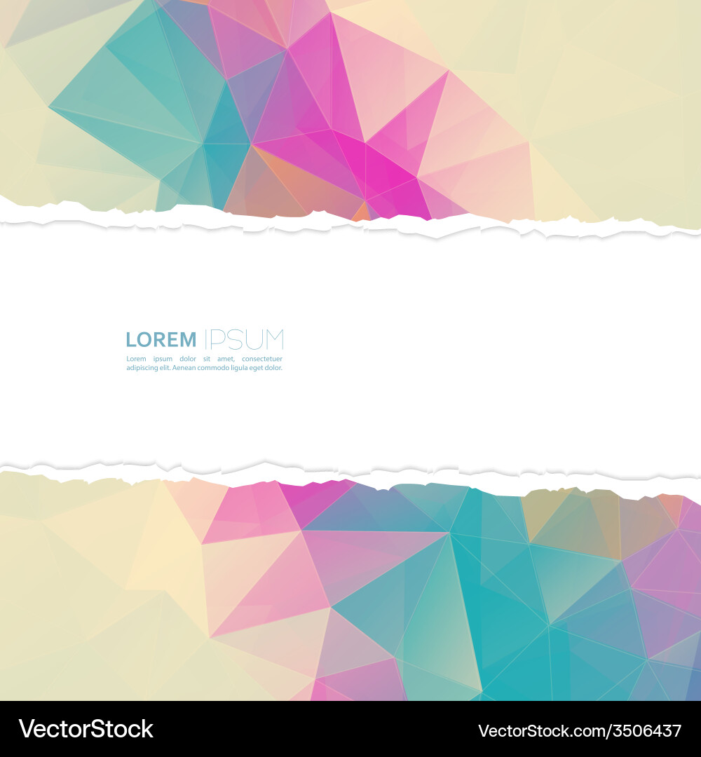 Torn paper with triangles and polygon mesh Vector Image