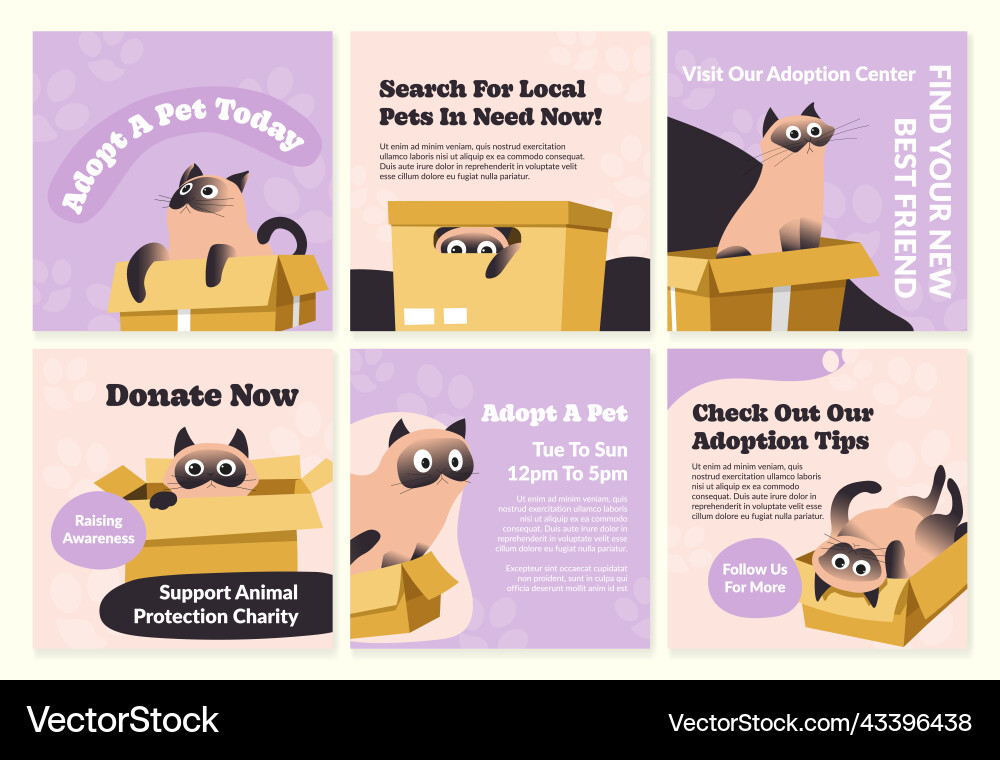 Adoption center template social media ad design Adoption center template social media ad design Vector Image