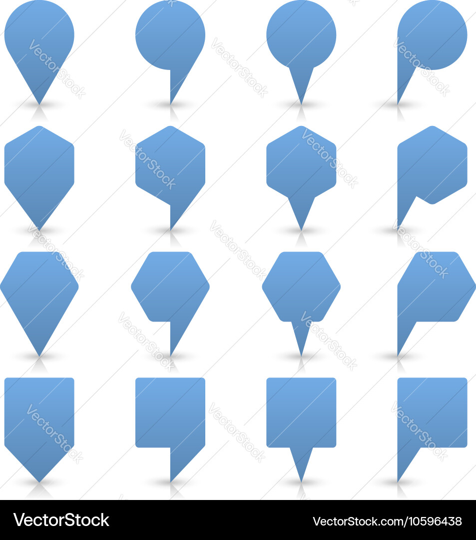 Blue map pin sign flat location icon web button Vector Image