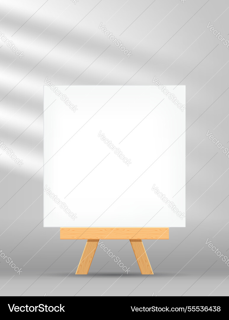 Canvas frame artistic square with easel for art Vector Image